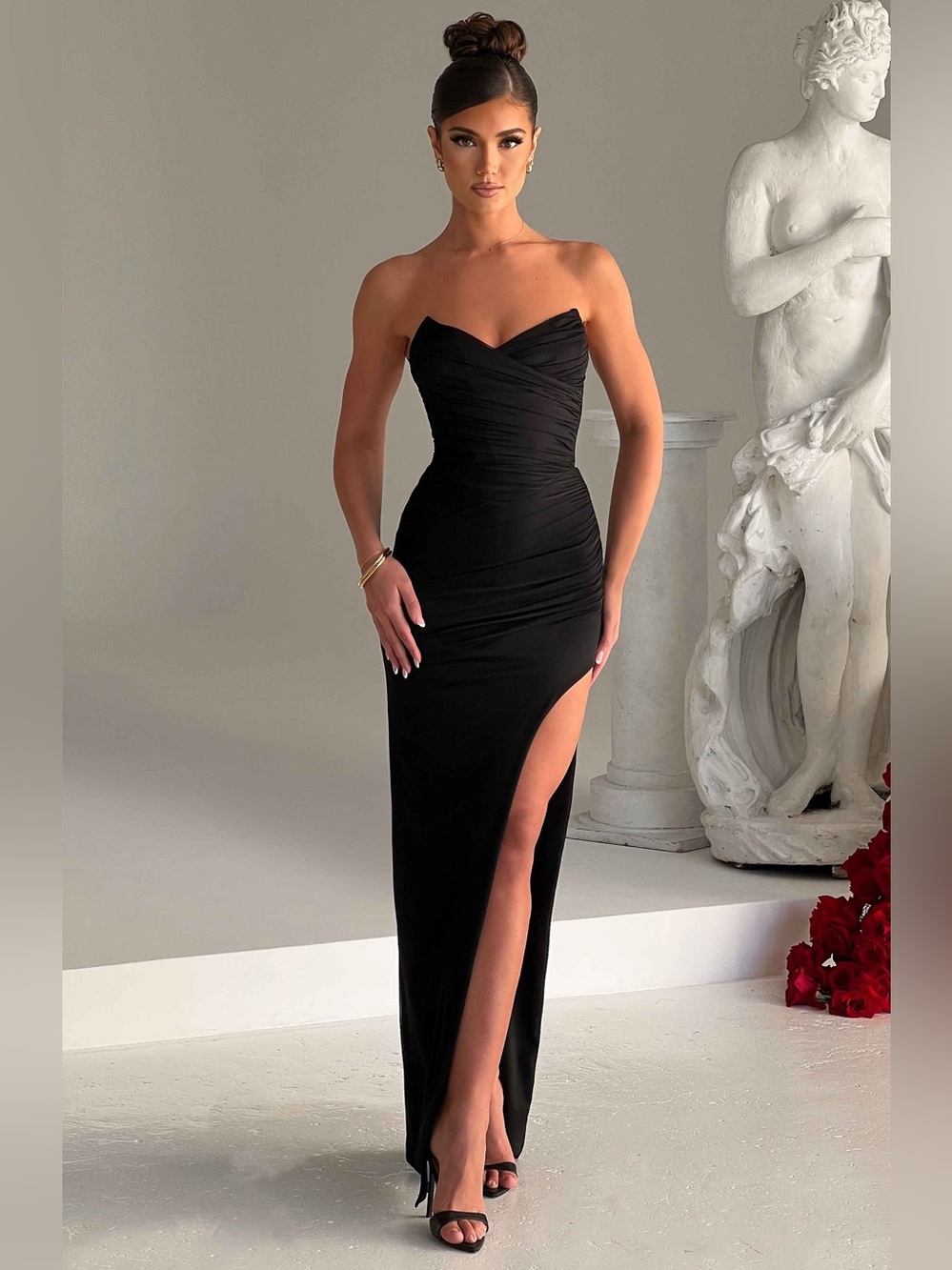 NWT BABYBOO Black GIOVANNA Black Corset Maxi Dress, Size XS